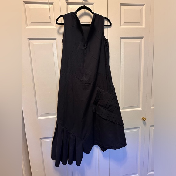 COS - navy midi dress with pleated detail - Picture 8 of 9